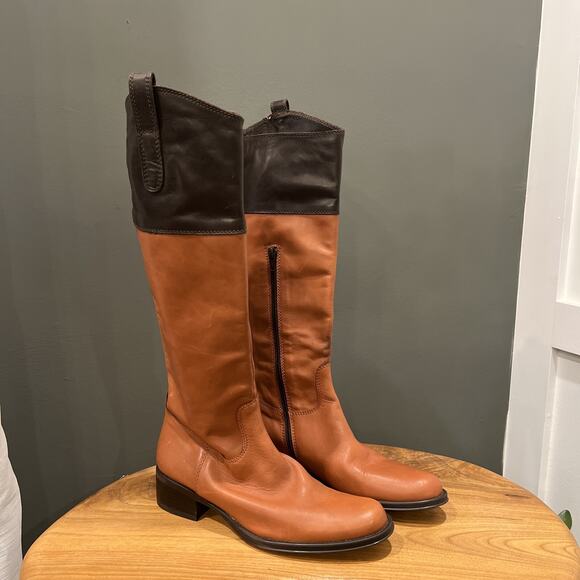 DGM Francesco Morichetti Boots, Women’s Size 7.5, Tan And Brown Tall - Picture 1 of 4